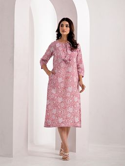 Aravalii - Blush Floral Print Dress