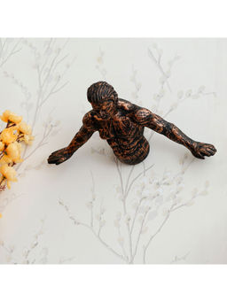 eCraftIndia - Man In Freefall Pose Antique Finish Handcrafted Polyresin Wall Decorative