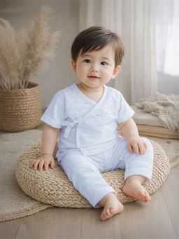 Mi Arcus - Wrapover Style T-Shirt and Pyjama - Blue (Newborn)