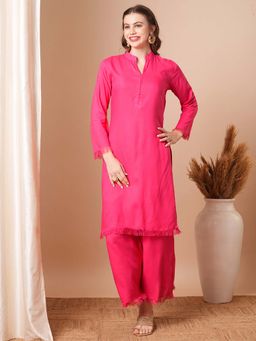 FASHOR - Straight Fit Fringed Co-Ord (Set of 2)