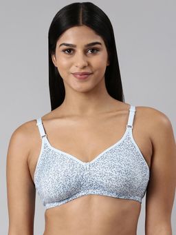 BLOSSOM - Moulded Printed T-Shirt Bra Floret Blue
