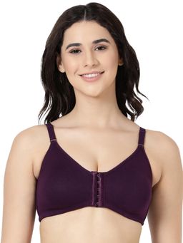 BLOSSOM - Seamless Full Coverage Front Open Bra Fore Front Dark Purple