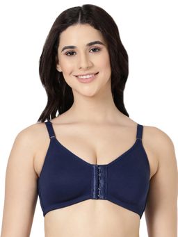 BLOSSOM - Seamless Full Coverage Front Open Bra Fore Front N Blue