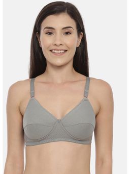 BLOSSOM - Blended Cotton Pointelle Fabric Foam Padded Bra Lovely Pad Grey