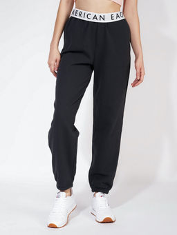 American Eagle - Women Black Fleece Boyfriend Jogger