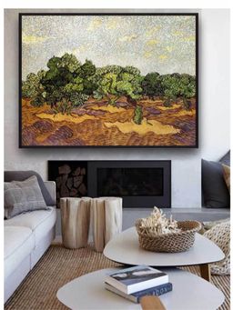 The Art House - Olive Grove Pale Blue Sky By Van Gogh