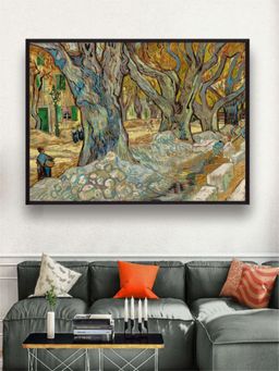 The Art House - The Large Plane Trees Road Menders At Saint Remy By Van Gogh