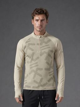WROGN - Beige Quarter Zip T-Shirts