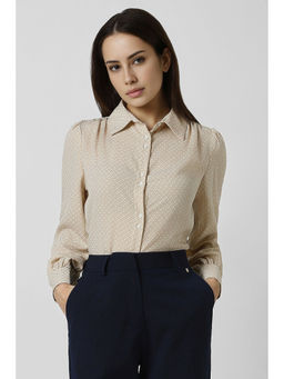 Van Heusen - Women Beige Printed Long Sleeves Shirt