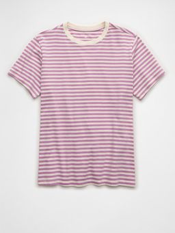 American Eagle - Purple Everyday Striped Women T-Shirt