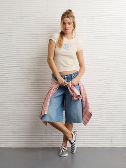 American Eagle - Beige Typography Women T Shirt