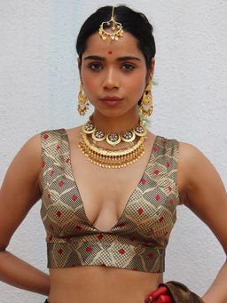 Chidiyaa - Juhi Mogra Sona Black Brocade Stitched Blouse