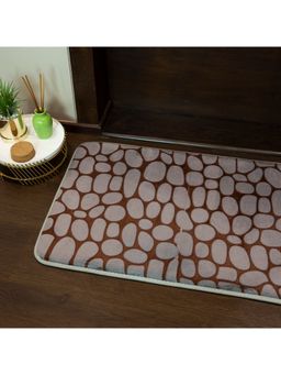 EZ Life - Elegance 2 Tone Gray Brown Floor & Bath Mat Flannel Embossed (L 80 x W 50 cms)