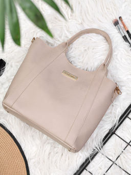 Legal Bribe - Textured Hand Held Bag Beige