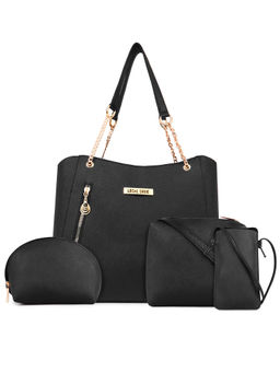Legal Bribe - Textured Shoulder Bag Combo Of 4 Black