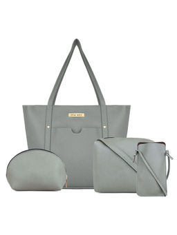 Legal Bribe - Textured Front Pocket Tote Bag Combo Of 4 Green