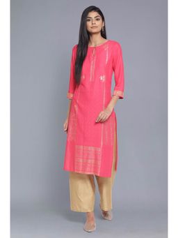 W - Pink Printed Kurta