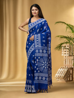 DESH BIDESH - Women's Pure Cotton Konark Handloom Saree With Unstitched Blouse