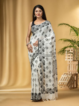 DESH BIDESH - Women's Pure Cotton Handloom Saree With Unstitched Blouse