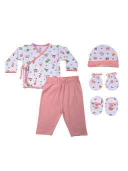 Tinylane - Comfy Baby Clothing Dino Jhabla Legging & Cap Booties Mitten Multi-Color(Set of 5)