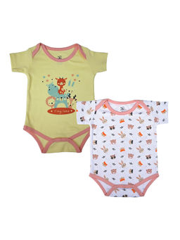 Tinylane - Newborn Onesies Jolly Ride Honey Bunny Multi-Color(Set of 2)