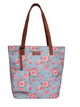 Astrid - Textured Cotton Tote Bag with Coin Pouch Blue