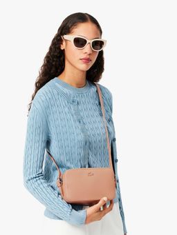 Lacoste - Beige Chantaco Pique Leather Shoulder Bag