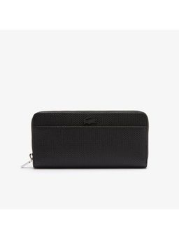 Lacoste - Black Large Chantaco Pique Leather Wallet