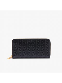 Lacoste - Black Maheki Zipped Embossed Leather Wallet