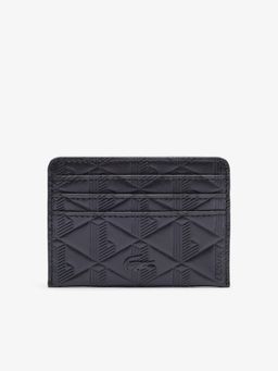 Lacoste - Black Maheki Embossed Leather Card Holder