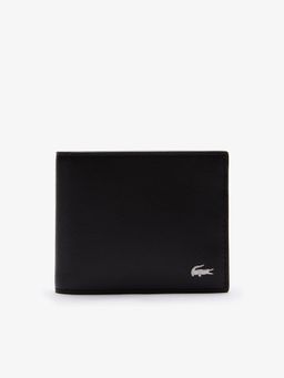 Lacoste - Black Embossed Leather Fitzgerald Billfold Wallet