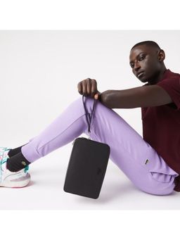 Lacoste - Black Chantaco Pique Leather Zipped Pouch