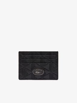 Lacoste - Black Nomogramme Leather Card Holder