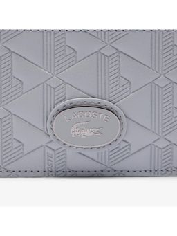 Lacoste - Blue Nomogramme Zipped Leather Card Holder