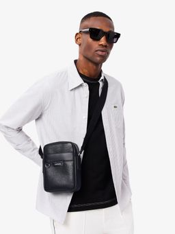 Lacoste - Black Ossian Leather Sling Bag