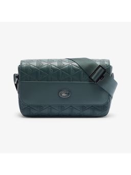 Lacoste - Green Nomogramme Leather Flap Close Sling Bag
