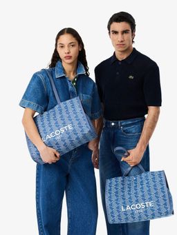 Lacoste - Blue Large Heritage Jacquard Tote