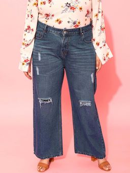 CURVY STREET - Blue Rugged Denim Jeans