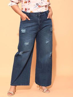 CURVY STREET - Blue Rugged Denim Jeans