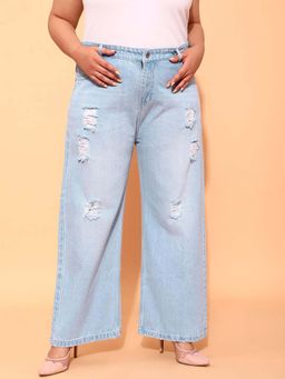CURVY STREET - Blue Rugged Denim Jeans