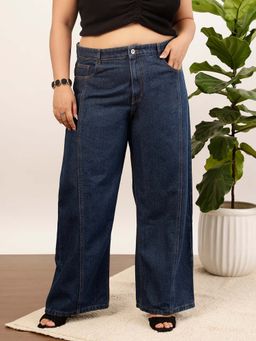 CURVY STREET - Blue Wide Leg Denim Jeans