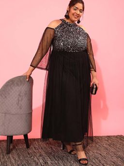 CURVY STREET - Black Embellished Dress