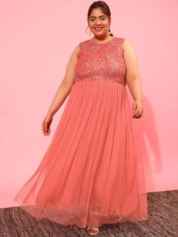 CURVY STREET - Orange Embellished Dress