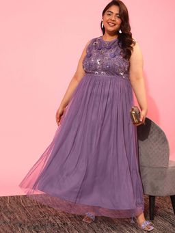 CURVY STREET - Lavender Embellished Dress