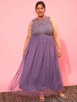 CURVY STREET - Lavender Embellished Dress