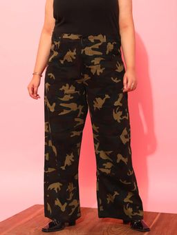 CURVY STREET - Olive Wide Leg Trouser