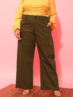 CURVY STREET - Olive Wide Leg Trouser