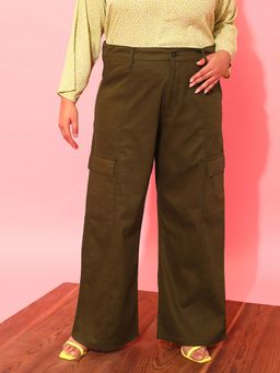 CURVY STREET - Olive Wide Leg Trouser