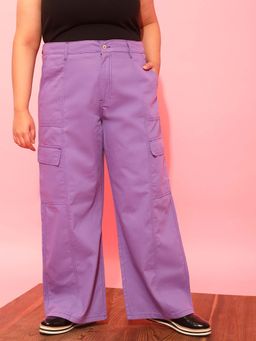 CURVY STREET - Lavender Wide Leg Trouser