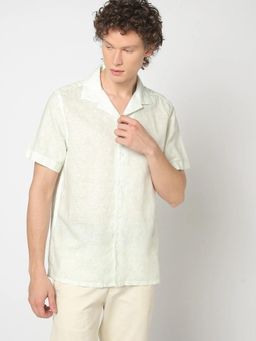 GAP - Men's Green Leaf Print Half Sleeves Camp Shirt